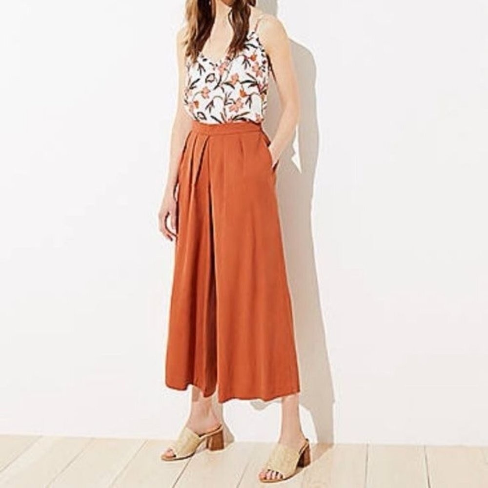 LOFT Culotte, Wide Leg, Rust Color, Brand New without Tag